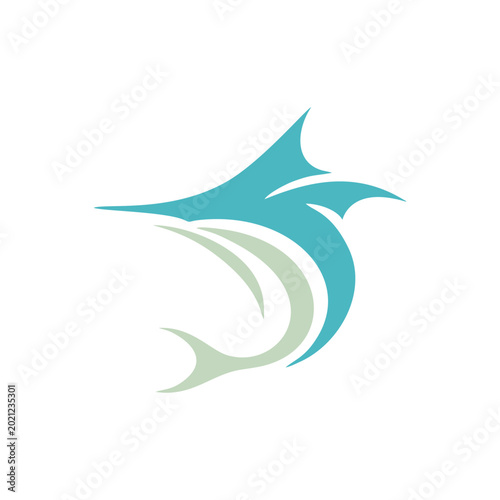 Abstract marlin icons in digital tech style. Suitable for system interface, platform design, software and modern applications.