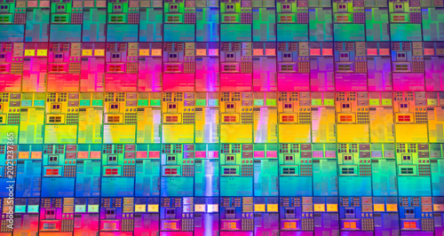 Tableau sur toile Silicon wafer for manufacturing semiconductor of integrated circuit