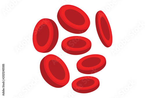 Foto Red Blood Cells Flat Vector Illustration.