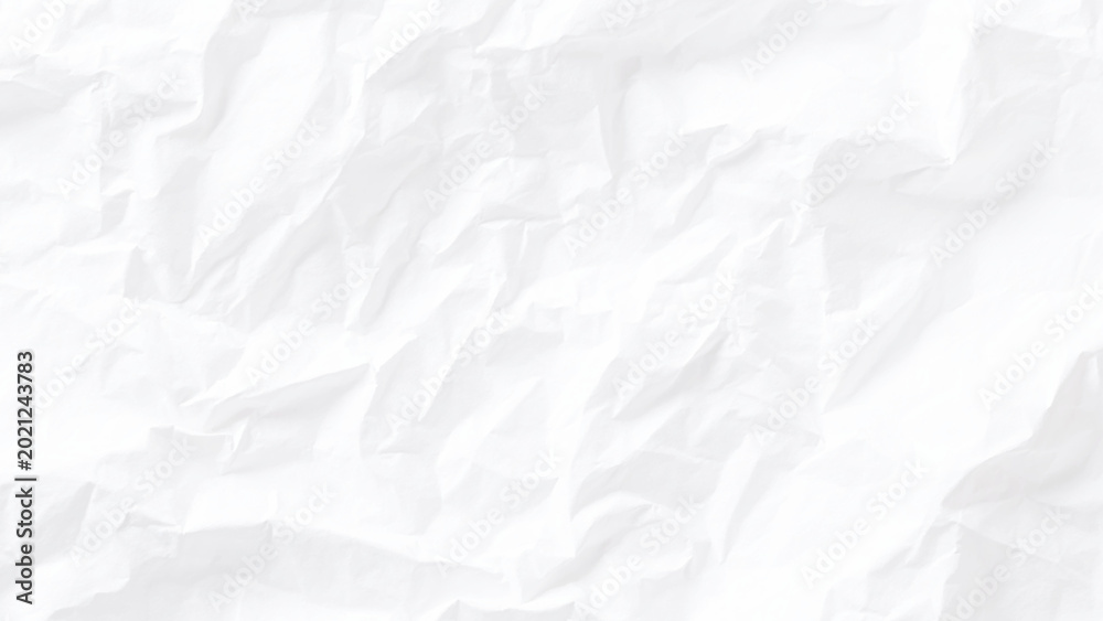 Fototapeta premium Crumpled white paper texture with wrinkles and creases in a sheet of paper