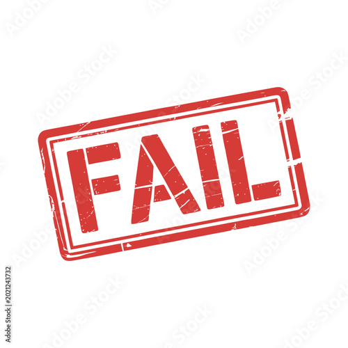 Tableau sur toile Red grunge fail rubber stamp vector icon isolated on transparent background for business document notification and simple sign mark