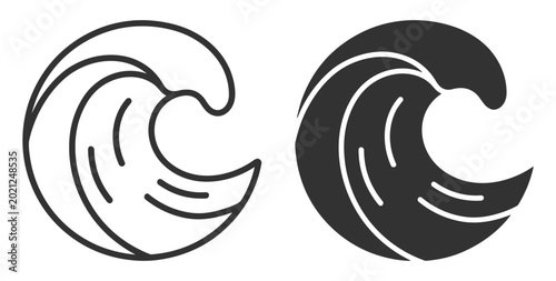 Tableau sur toile ocean wave icon set vector illustration on transparent background
