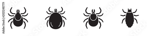 Cuadro en lienzo Tick insect icon set
