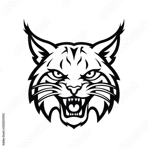 Εκτύπωση καμβά wildcat mascot logo vector design template simple and modern style