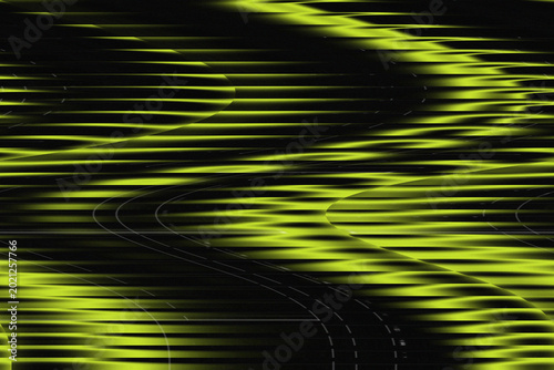 Glowing yellow lines on black background