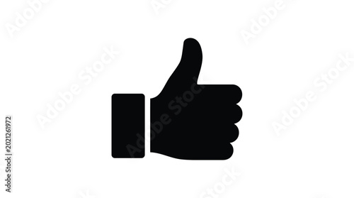 Foto Thumbs up hand gesture silhouette