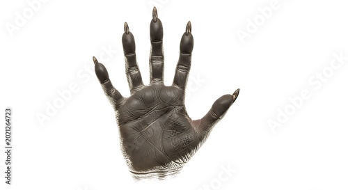 Animal paw print with sharp claws