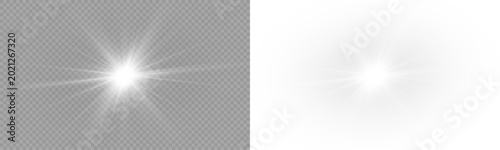 Schilderij op canvas Vector PNG transparent sunlight special lens flare light effect