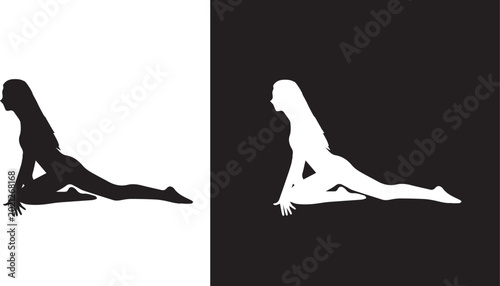 Tableau sur toile Yoga Position Silhouette