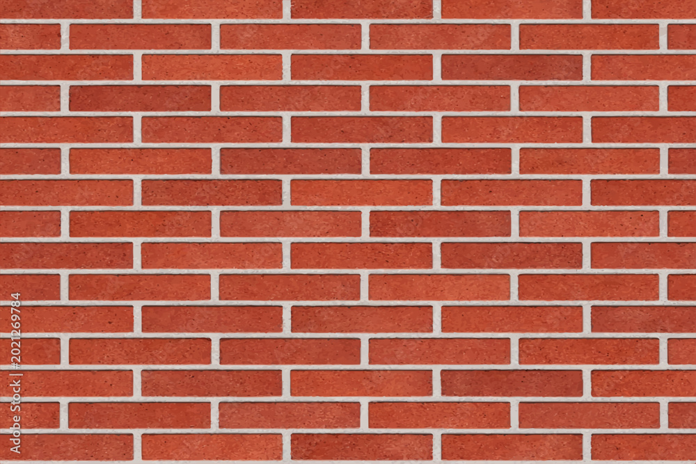 Fototapeta premium Abstract Red Brick Wall Texture Vector Illustration Seamless Modern Masonry Pattern Background with Realistic Brickwork Design