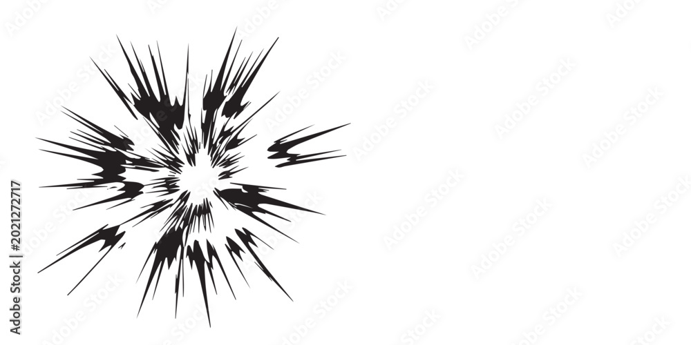 Naklejka premium Explosion Effect Black Ink Splatter Burst.
