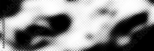 Black-white gradient halftone dots background. Pop art in vector illustration for your creative design