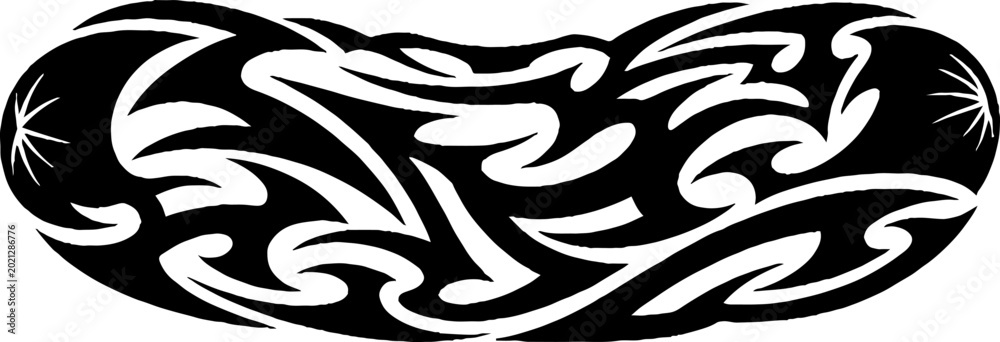 Fototapeta premium Tribal Swirl Pattern Sausage Graphic Art