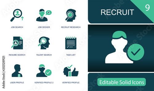 Foto Recruit icon set