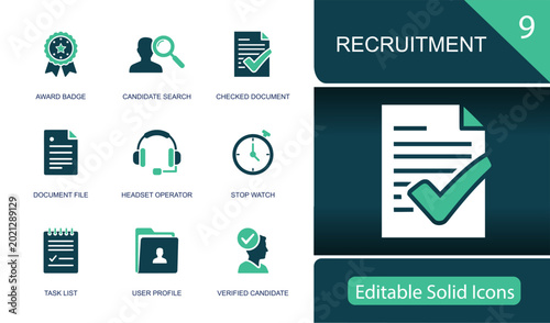 Tableau sur toile Recruitment icon set