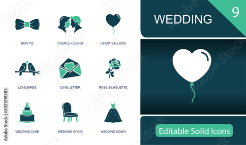 Foto Wedding icon set