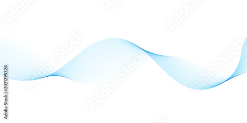 Foto Abstract blue wave lines isolated on white background with flowing curved linear