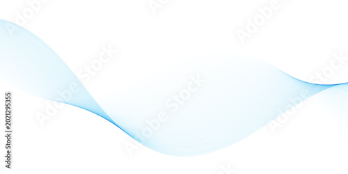 Abstract blue wave lines isolated on white background with flowing curved linear patterns, smooth parallel curves creating elegant motion, balance, and modern technology vector harmony