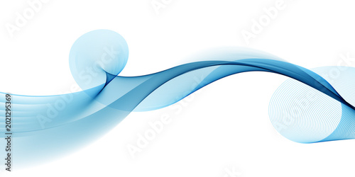 Tableau sur toile Digital illustration of an abstract blue smoke wave design featuring smooth flow