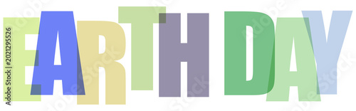 Valokuva Earth Day colorful text with multiple font styles transparent background