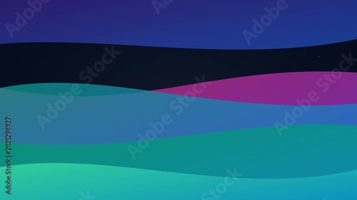 Colorful Abstract Wavy Landscape Background Animation Loop 4k
