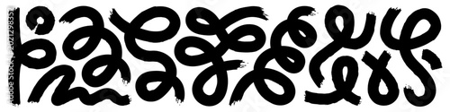 Obraz na plátně Bold marker squiggly lines and curly doodle strokes