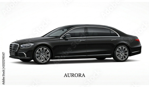 Obraz na plátně Realistic luxury long sedan car executive limousine vehicle isolated vector illu