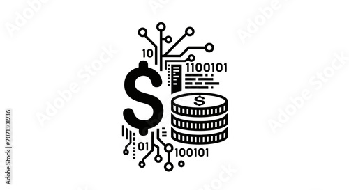 Obraz na plátně Digital currency and financial technology.