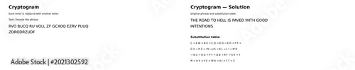 Konstfotografi Cryptogram puzzle with letter substitution cipher