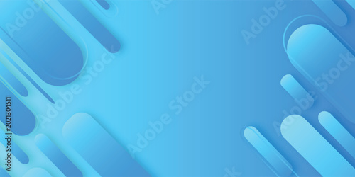 Abstract Blue Rounded Rectangle Diagonal Background — Modern Sky Blue Geometric Shape Wallpaper