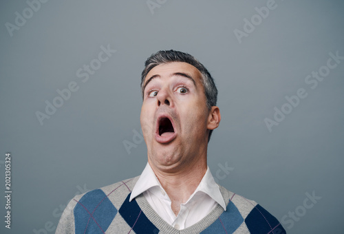 фотографія Scared guy shouting