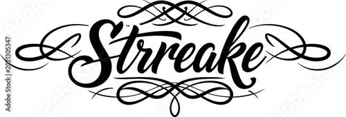 Fotografi Black Strreake Calligraphy Typography Design.