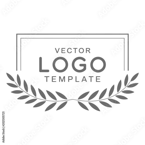 Elegant vector logo template with laurel wreath