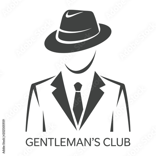 Mysterious gentleman silhouette with fedora hat