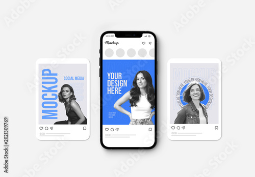 Social Media Post Mockup on Mobile Screen