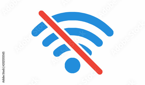 Obraz na plátne Disconnected WiFi no internet vector icon illustration isolated on white backgro