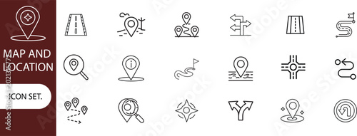 Foto Map and location icon set