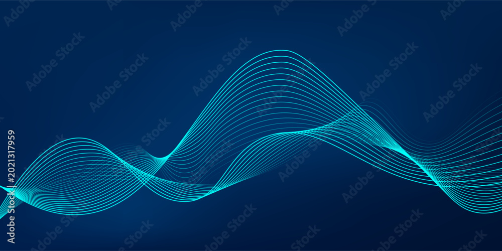 Fototapeta premium Data visualization dynamic wave pattern vector