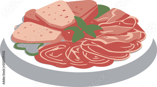Vibrant Isometric Antipasto Platter Icon