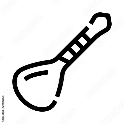 Cuadro en lienzo Traditional oud - lute - line drawing icon, minimal black outline of a stringed