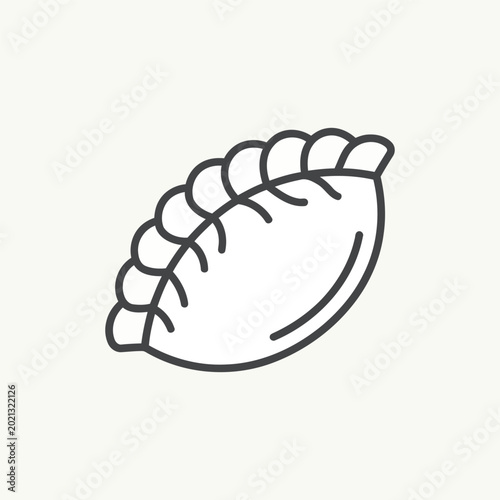 Folded Dumpling Symbol Simple Flat Vector Design