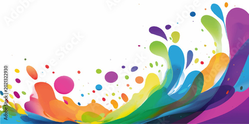 Foto A vibrant vector illustration features colorful paint splashes and abstract shap