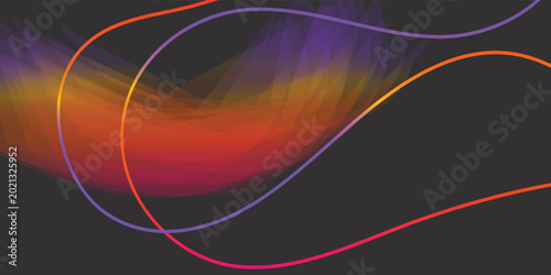 Tableau sur toile Abstract colorful light trails on dark background.