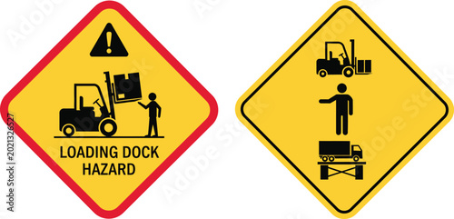 Loading dock hazard and safety signs