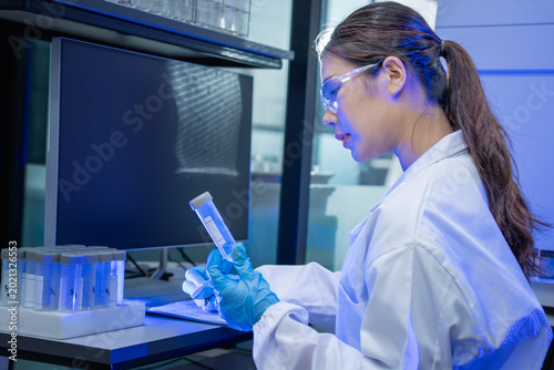Laboratory scientist analyzing samples research lab scientific investigation modern environment close-up view innovative technology