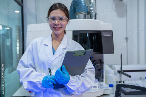 Fotografie Laboratory research action modern lab professional portrait clinical environment