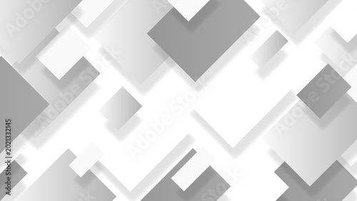 Fotografie シルバーグレーグラデーションの立体的な幾何学パターン背景 横長 16:9