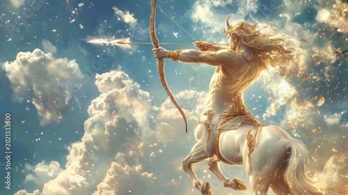Mythical Centaur Archer in Sky