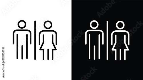 Bild auf Leinwand minimalist male and female restroom pictogram