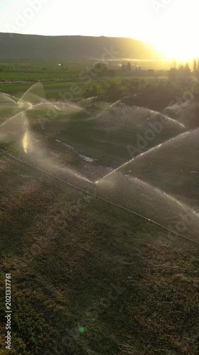 Automatic Irrigation Systems Are Used Agricultural Fields Vertical Video
